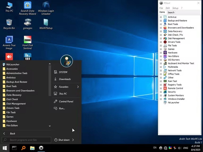 AnkhTech WinPE Lite 1.0 (x64) แผ่นบู๊ต WinPE อเนกประสงค์ โปรแกรม