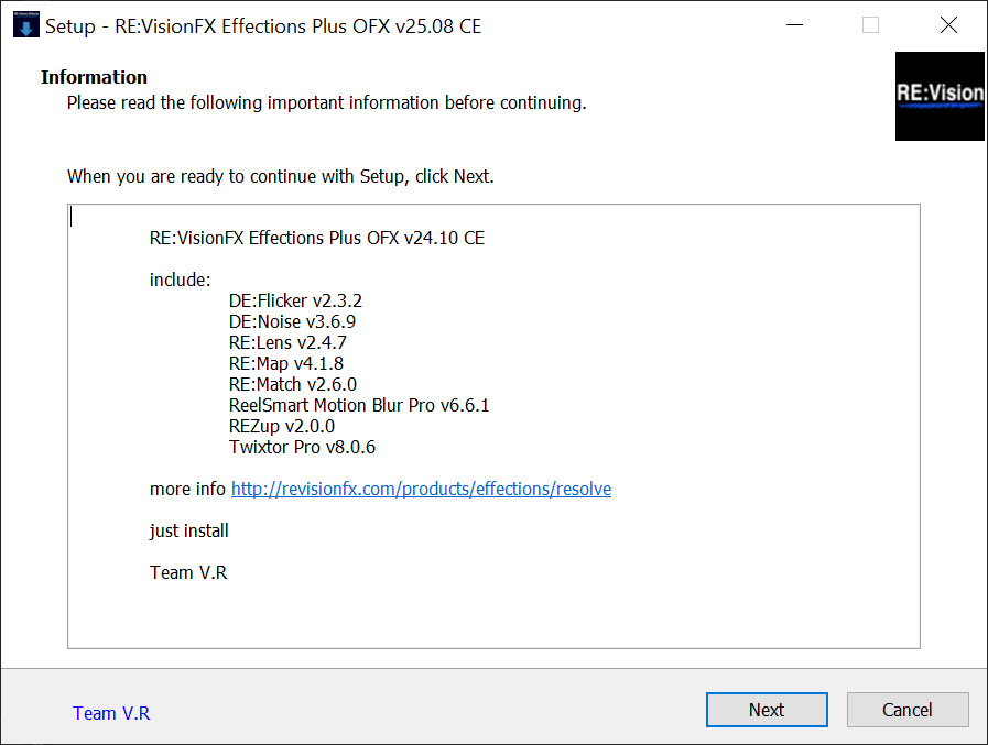 RevisionFX Effections Plus 25.08 (x64) for OFX ชุดปลั๊กอิน VFX โปรแกรม
