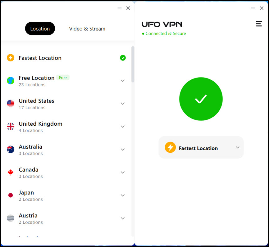 UFO VPN โปรแกรม VPN เข้าได้ทุกเว็บ ฟรี