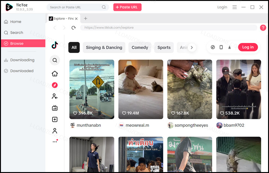 TicToz 10 ล่าสุด (x64) โปรแกรมดาวน์โหลดวิดีโอ TikTok ไม่ติดลายน้ำ